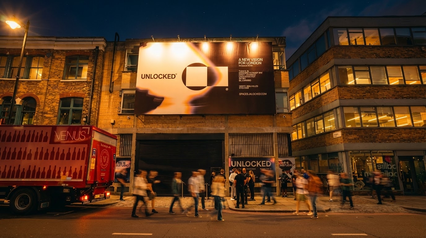 UNLOCKED Shoreditch - Front at night